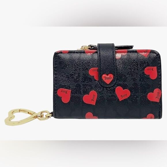 Juicy Couture Heart Liquorice Bifold Wallet - Picture 1 of 8